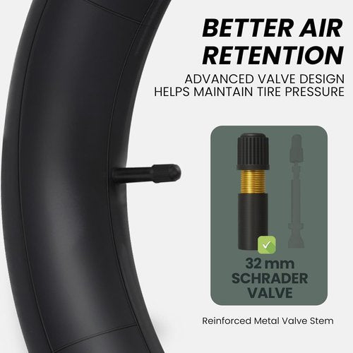Heavy Duty Bike Inner Tube - 26 x 1.75/1.95/2.10/2.125 | Thick Schrader Valve Tube for Road & MTB Cruisers