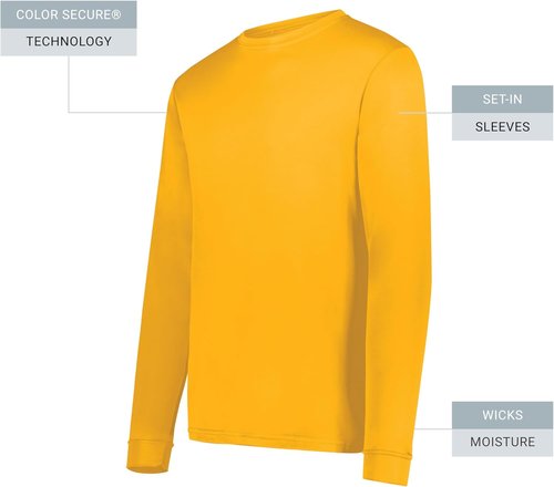 Augusta Sportswear Wicking Long Sleeve Athletic Shirt - Sun Protection for Outdoor Activities