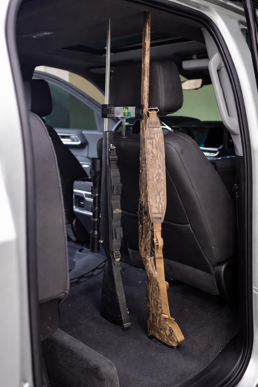 CoJo Universal Vehicle Gun Rack — Vertical Headrest Mount for Trucks, Cars & SUVs — Secure Rifle & Shotgun Storage