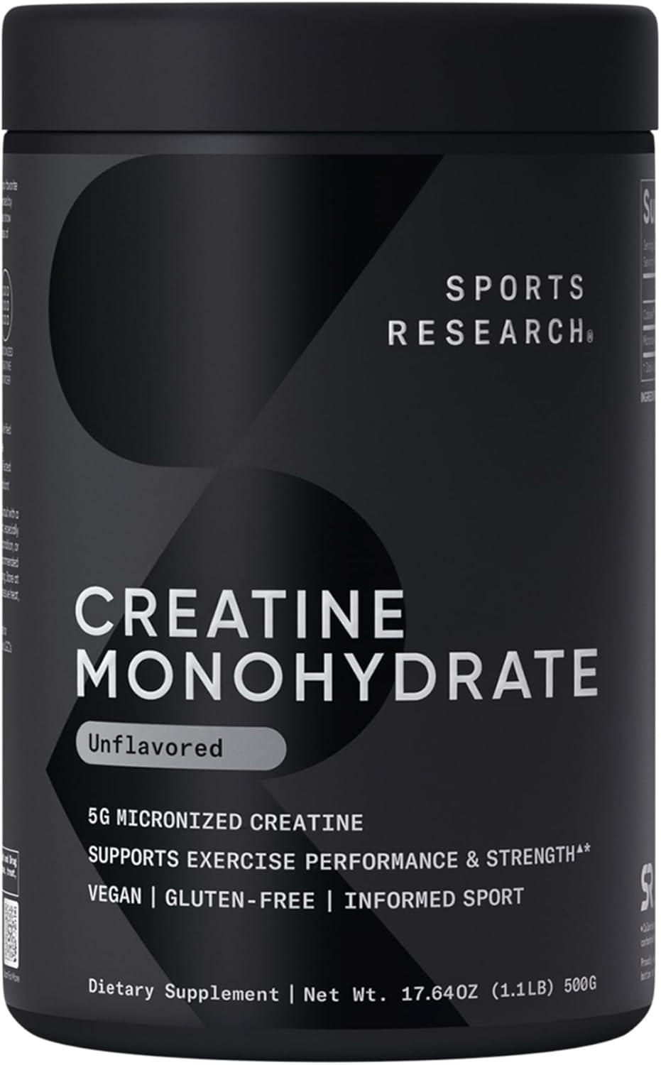 Sports Research Creatine Monohydrate - Boost Lean Muscle Growth & Enhance Workout Recovery - 17.64 oz