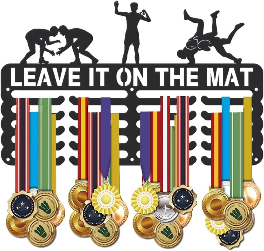 SUPERDANT Sports Medal Hanger Display Medal Holder Award Metal Medal Organizer Ribbon Display Holder Rack Wall Mounted Race Non-Slip Hooks for Athletes Gifts