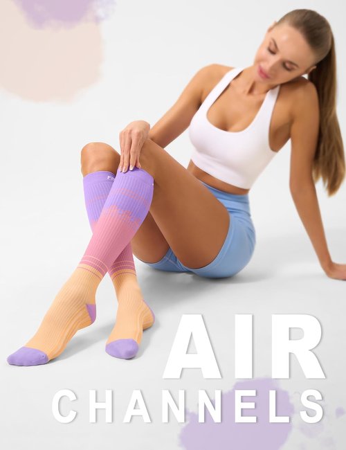 FITRELL Compression Socks for Men & Women - 20-30mmHg Circulation Support - 3 Pairs