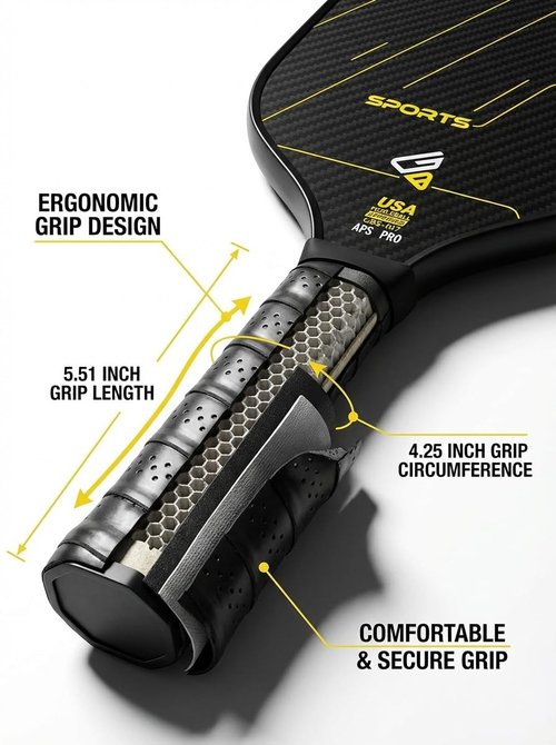 GBS Pickleball Paddle,USAPA certified,3K T700 carbon fiber surface,16mm titanium alloy honeycomb shock-absorbing core,high torque rotational control,powerful stroke,ThermoEdge thermoforming technology