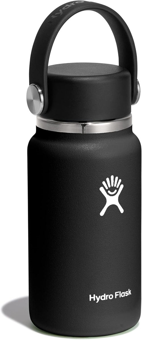 Hydro Flask Micro Bottle - Insulated Mini Water Bottle - Leak Proof Design, 6.7 Oz, Black