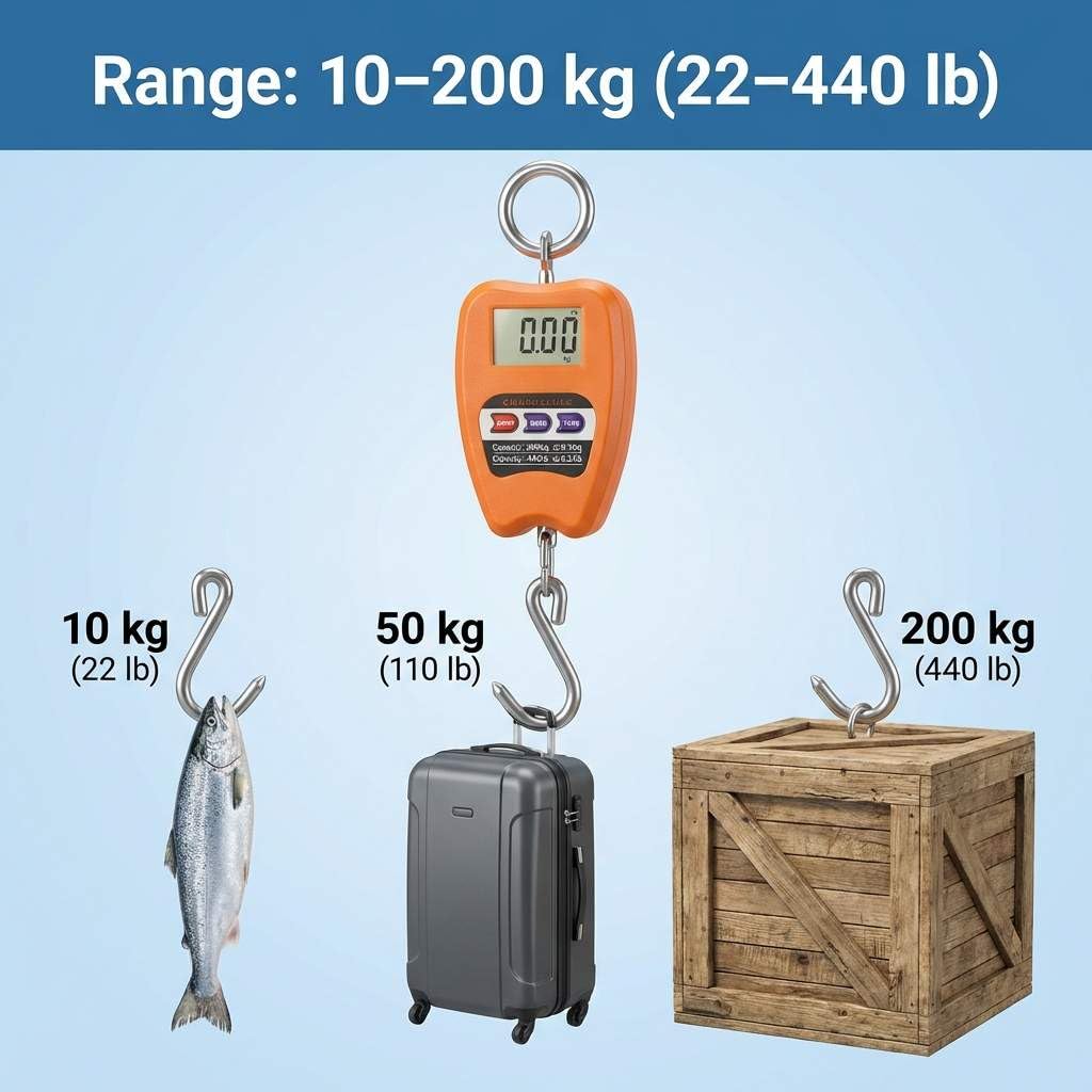 QWORK Digital Hanging Weight Scale - 440lbs Capacity | Durable Aluminum Housing & LED Display