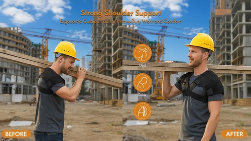 Thickened Wear-Resistant Shoulder Brace with Pads for Heavy-Duty Use, Support for Moving Construction,warehouse, Farm Work, heavy Loads, Compression Support Sleeve for Dislocation, Bursitis, Tendonitis,Both Left and Right Arm