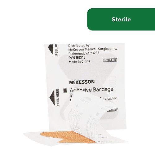 McKesson Adhesive Bandages, Sterile Fabric Digit Fingertip, Tan, 1.7 in x 2 in, 100 Count, 1 Pack