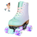 Jessie Girl & Women's PU Leather Flash Kids Roller Skates, Fantasy Adjustable Four-Wheel Beginner Skates for Girls Ages 8-12, Indoor & Outdoor (Youth 2)
