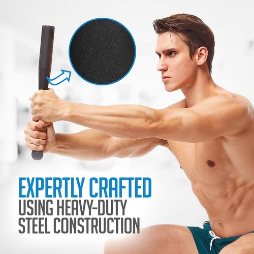 Logest Steel Mace Exercise Club - Heavy Duty Steel Indian Clubs Perfect for Strength Training and Rehabilitation Improves Grip and Full Body Workouts Available in 5 10 15 Pounds Heavy Steel Club