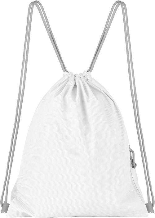 Lily Queen Drawstring Backpack - Foldable Water-Resistant Gym Bag for Men & Women | White