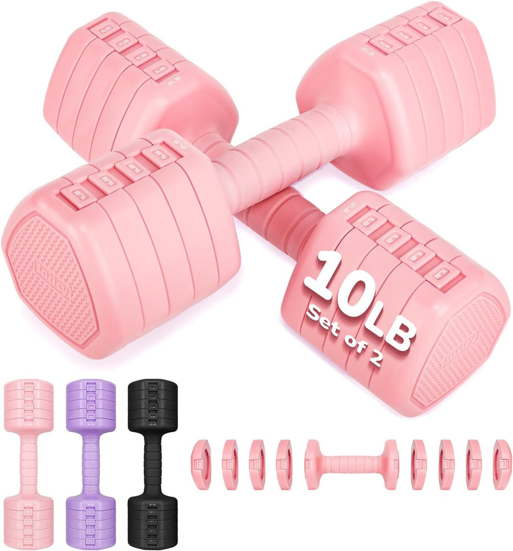 Skiennix Adjustable Dumbbell Set - 10LBS, 20LBS & 30LBS - Perfect for Home Gym & Strength Training