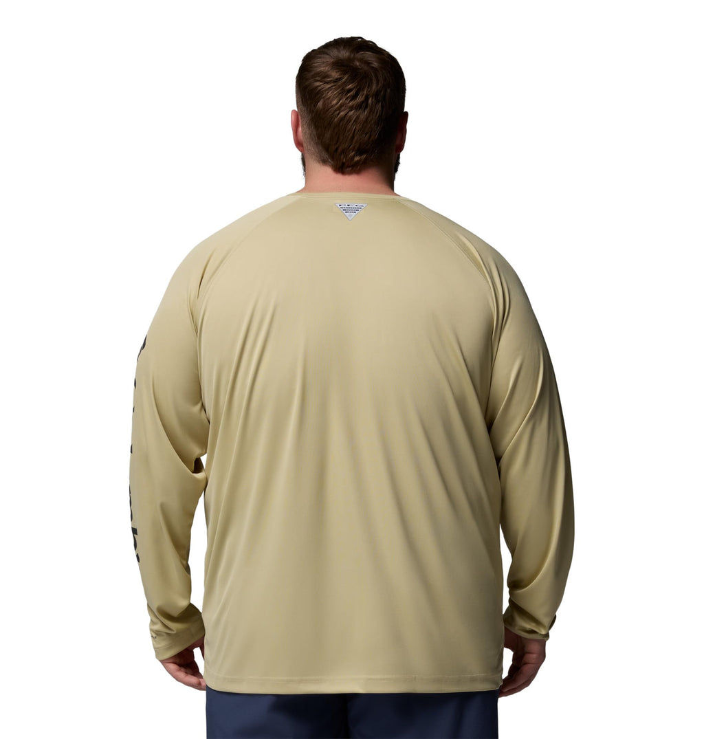 Columbia Men's PFG Terminal Tackle Long Sleeve Fishing Shirt, Serpentine/Shark Logo, 4X Tall