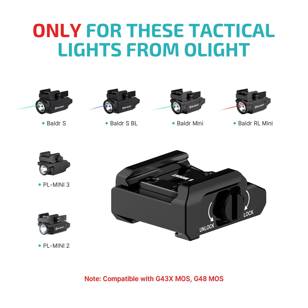 OLIGHT 43X MOS Rail Mount for G43X MOS, G48 MOS, Compatible with OLIGHT Baldr S/BL/Mini/RLMini, PL-Mini 3/2