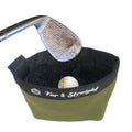 Portable Golf Club & Ball Cleaning Pouch, Waterproof Liner, Groove Cleaner, Easy Clip-On, Machine Washable, Durable Design (Olive Green)