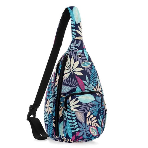 XEYOU Women's Sling Crossbody bag Casual Daypack Outdoor Travel Hiking Backpack for Cycling Walking Dog Hiking, Blue Maple Leaf