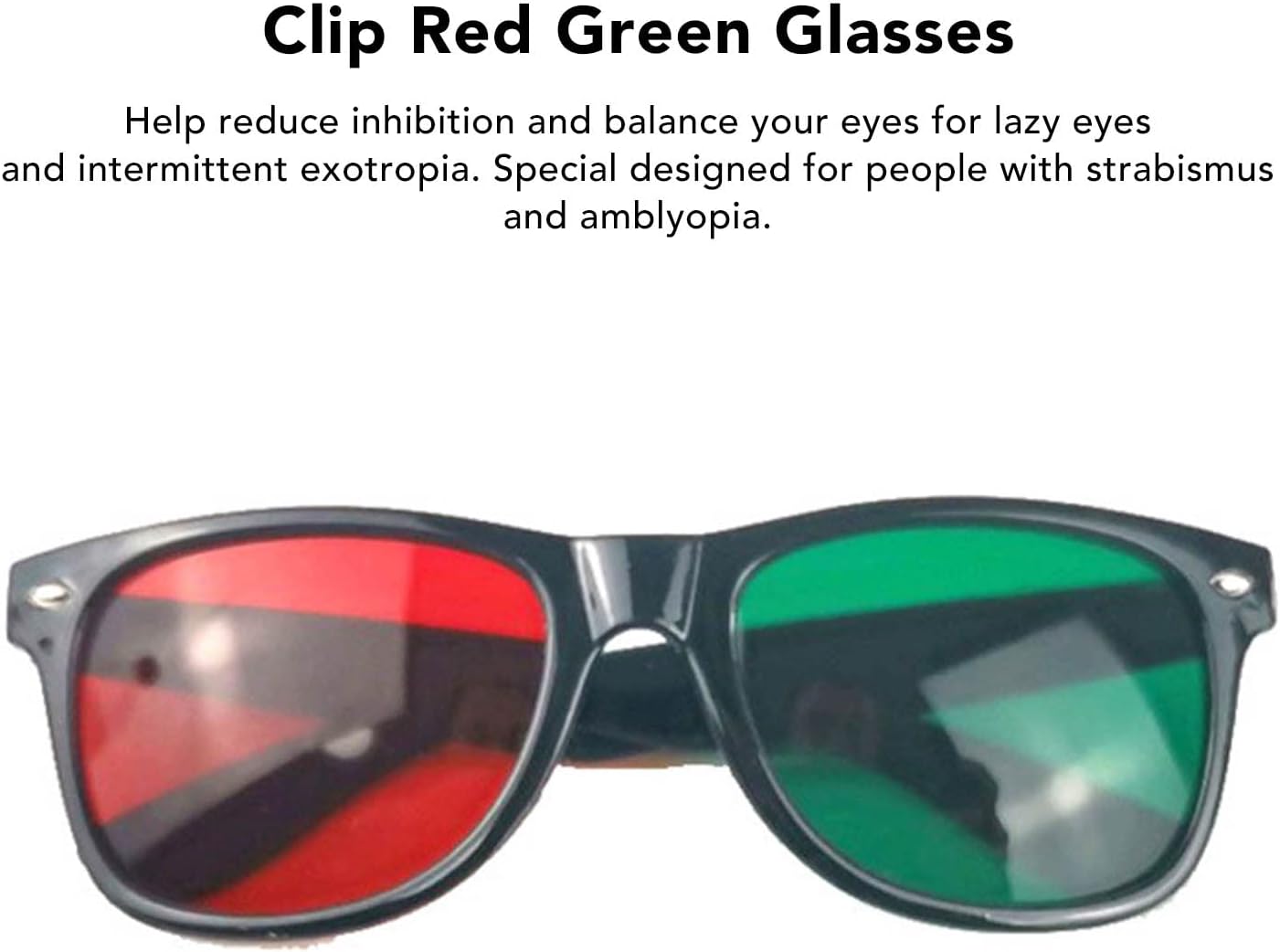 Skiennix Red Green Glasses - Amblyopia Vision Correction with Protective Glasses Box | Left Green, Right Red