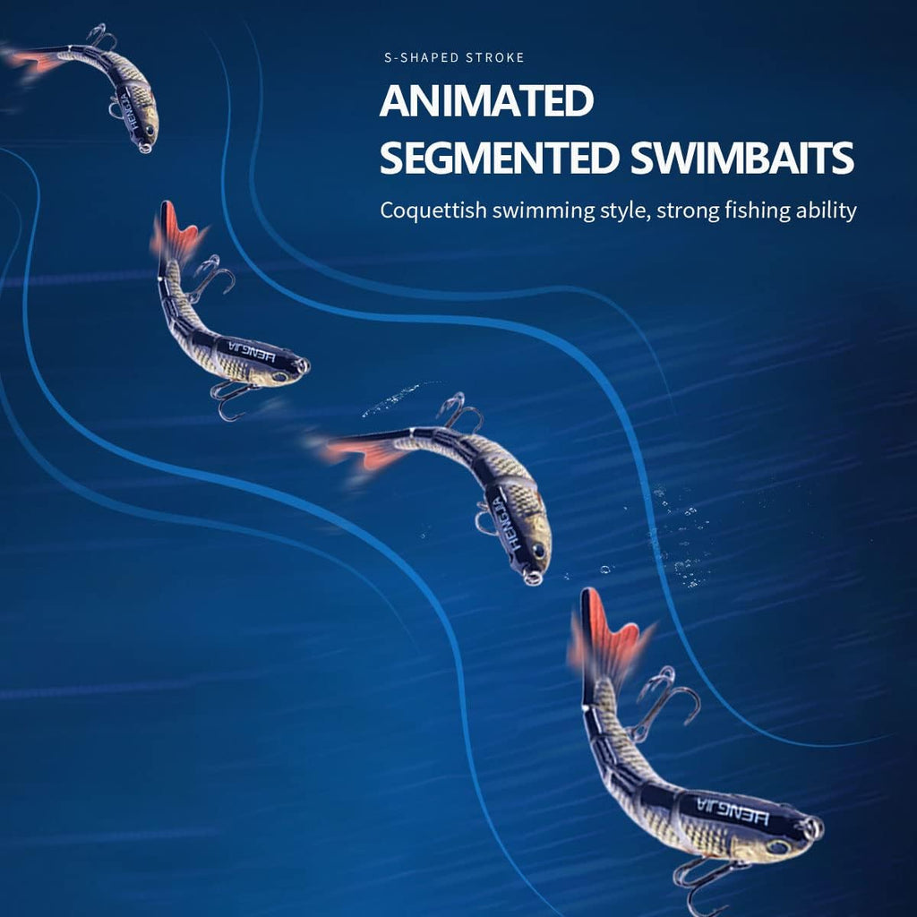 Swim Warrior Fishing Lures - Animated Multi-Jointed Swimbaits for Bass & Trout | Lifelike Bionic Design