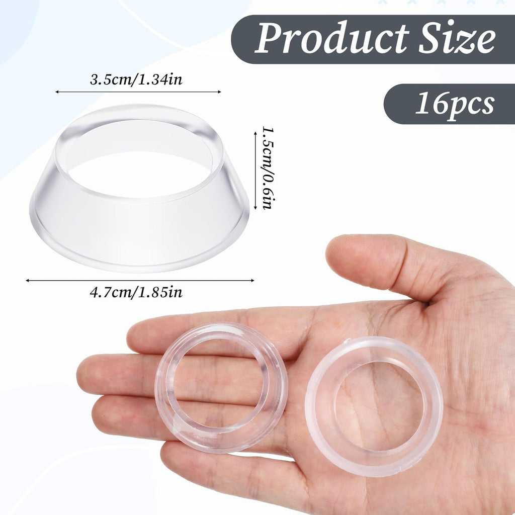 Skiennix 16 Pcs Acrylic Baseball Stand - Clear Ring Display Holders for Sports Balls & Collectibles