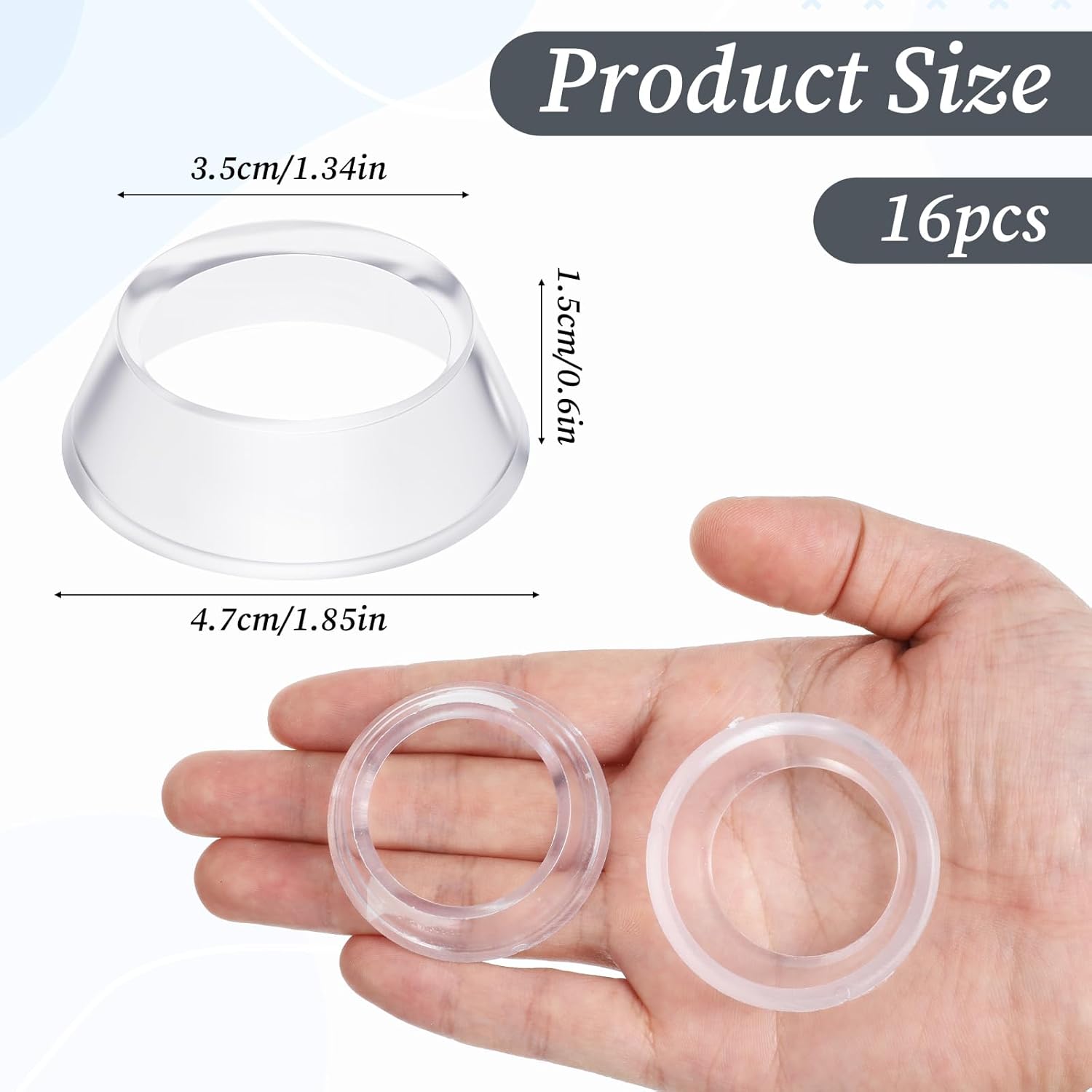 Skiennix 16 Pcs Acrylic Baseball Stand - Clear Ring Display Holders for Sports Balls & Collectibles