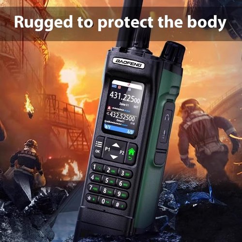 BAOFENG UV-32 10W High Power Long Range Walkie Talkie Bluetooth Programming Multi Band Rechargeable GPS Type-C 1000CH Two Way Ham Radio With 771 and Telescopic Antenna for Family Hunting Hiking
