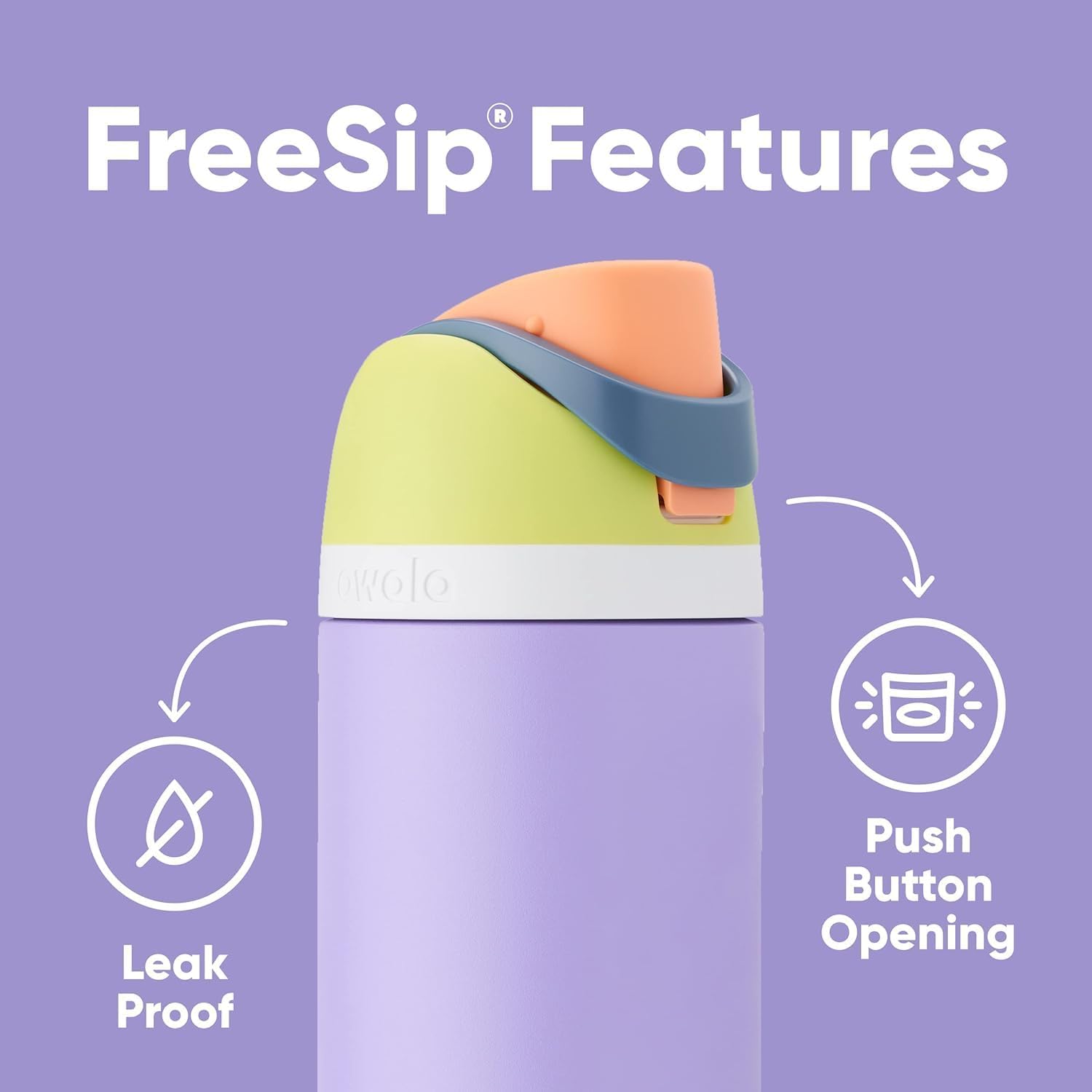 Owala FreeSip 40 oz Insulated Stainless Steel Water Bottle - BPA-Free, Straw Included, Citrus Crush | Perfect for Sports, Travel, and School