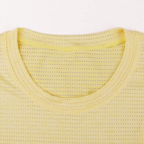 Hanyomo Womens Workout Fitness Tank Tops Cropped Sleeveless Gym Yoga Running Athletic Shirts Yellow L