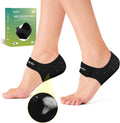 Welnove Gel Heel Protector Cups - Pain Relief Inserts for Plantar Fasciitis & Achilles Tendonitis | Black (W 4.5-9 / M 5-8)