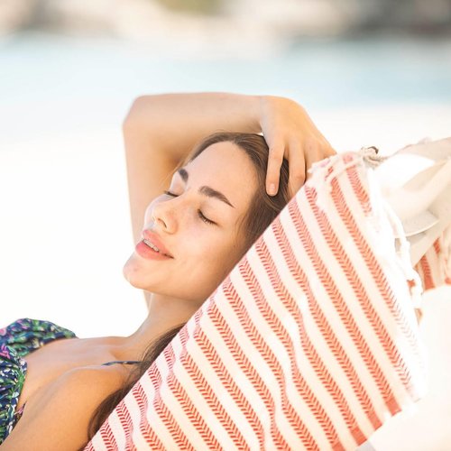 Bazaar Anatolia Turkish Beach Towel - Oversized 100% Cotton, Quick Dry & Sand Free - 71x39 Inches, Arpa Red