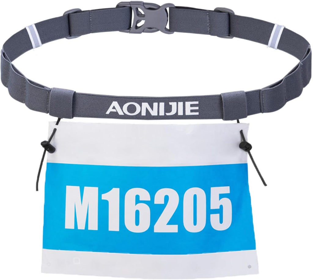 TRIWONDER Running Bib Holder - Adjustable Race Belt for Triathlon, Marathon & Cycling | Grey Color