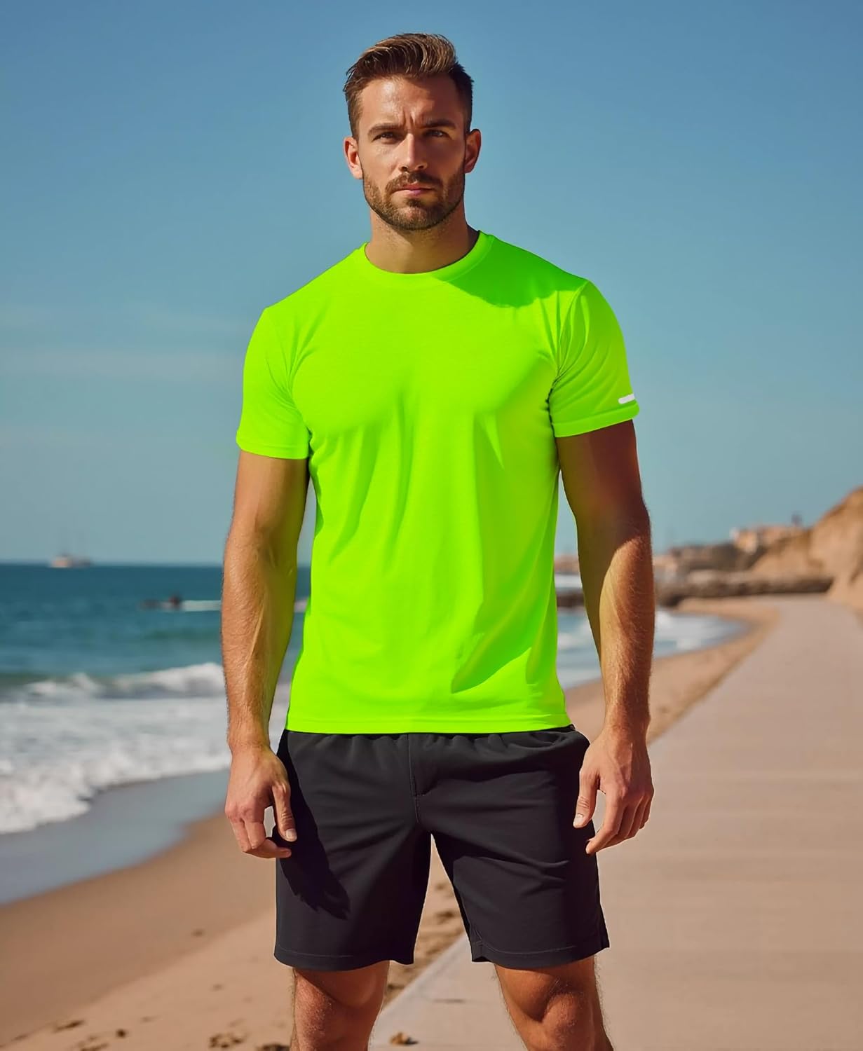 Skiennix Men's Moisture-Wicking Workout Shirt - Quick-Dry Athletic Tee for Gym & Running