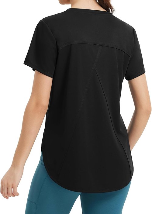 Baleaf Women's Athletic Running Shirts - Quick Dry Loose Fit Workout Tee | UPF 50+ Gym Top