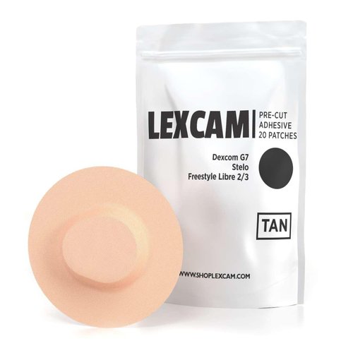 Lexcam Adhesive Patches Compatible with Dexcom G7 & Stelo, Freestyle Libre 3 – Pack of 20 – Waterproof, Tan Overpatches for CGM, Stays Secure for 10-14+ Days, Sensor is NOT Included.
