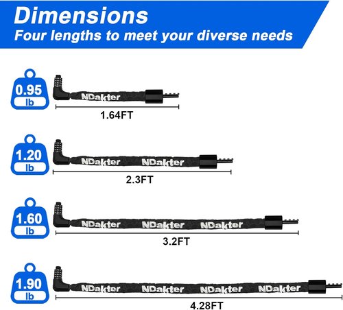 NDakter Heavy-Duty Bike Chain Lock - 4-Digit Combination & 2 Keys | 1.64 to 4.28 Ft Anti-Theft Security for E-Bikes, Scooters, Motorcycles