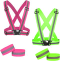 Skiennix Adjustable Running Reflective Vests - High Visibility Safety Gear | 2 Pack for Night Running & Biking