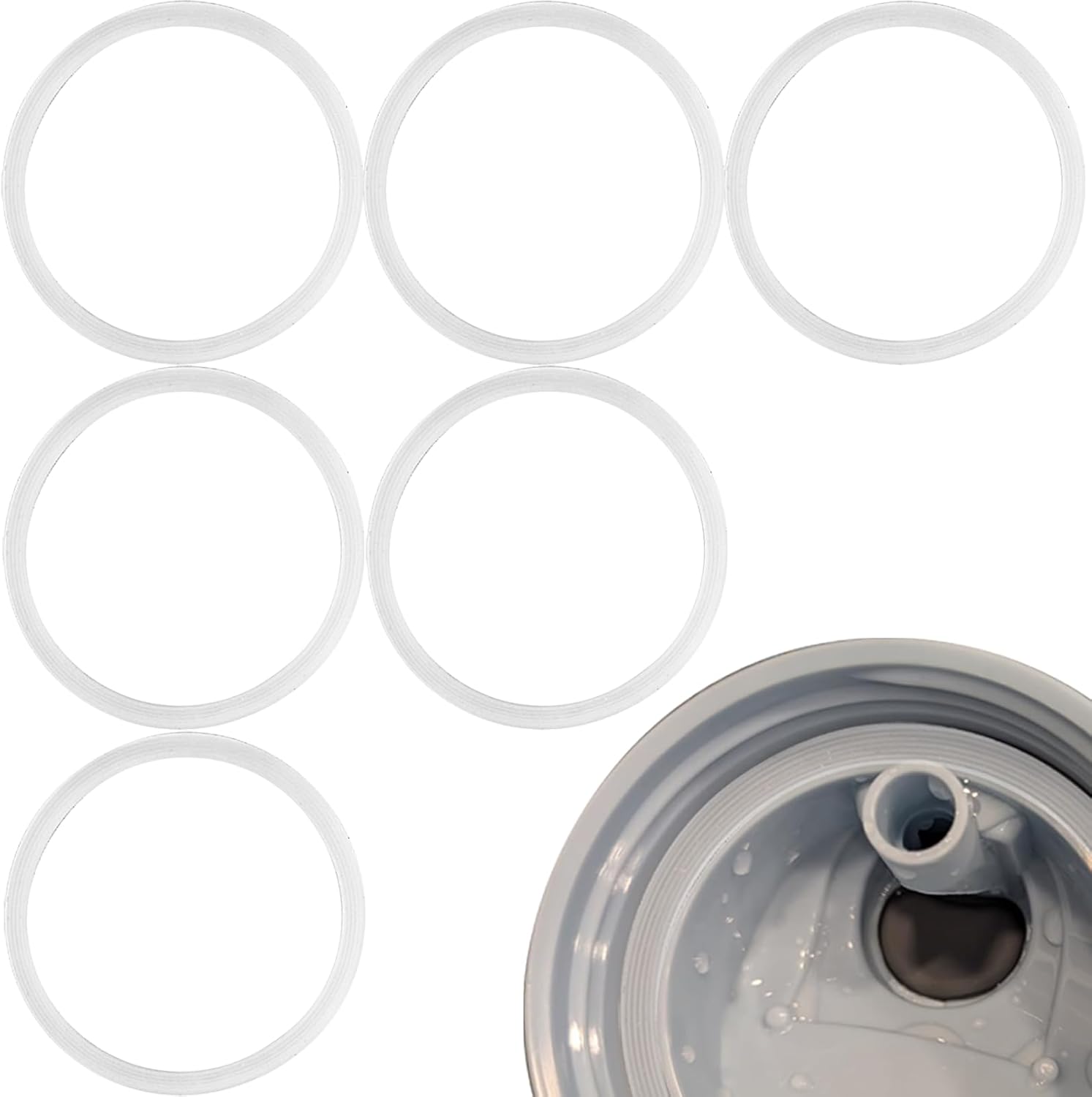 Owala | Water Bottle Gasket Replacement - 6 Silicone Lid Seals for FreeSip 19/24/32/40oz Cups