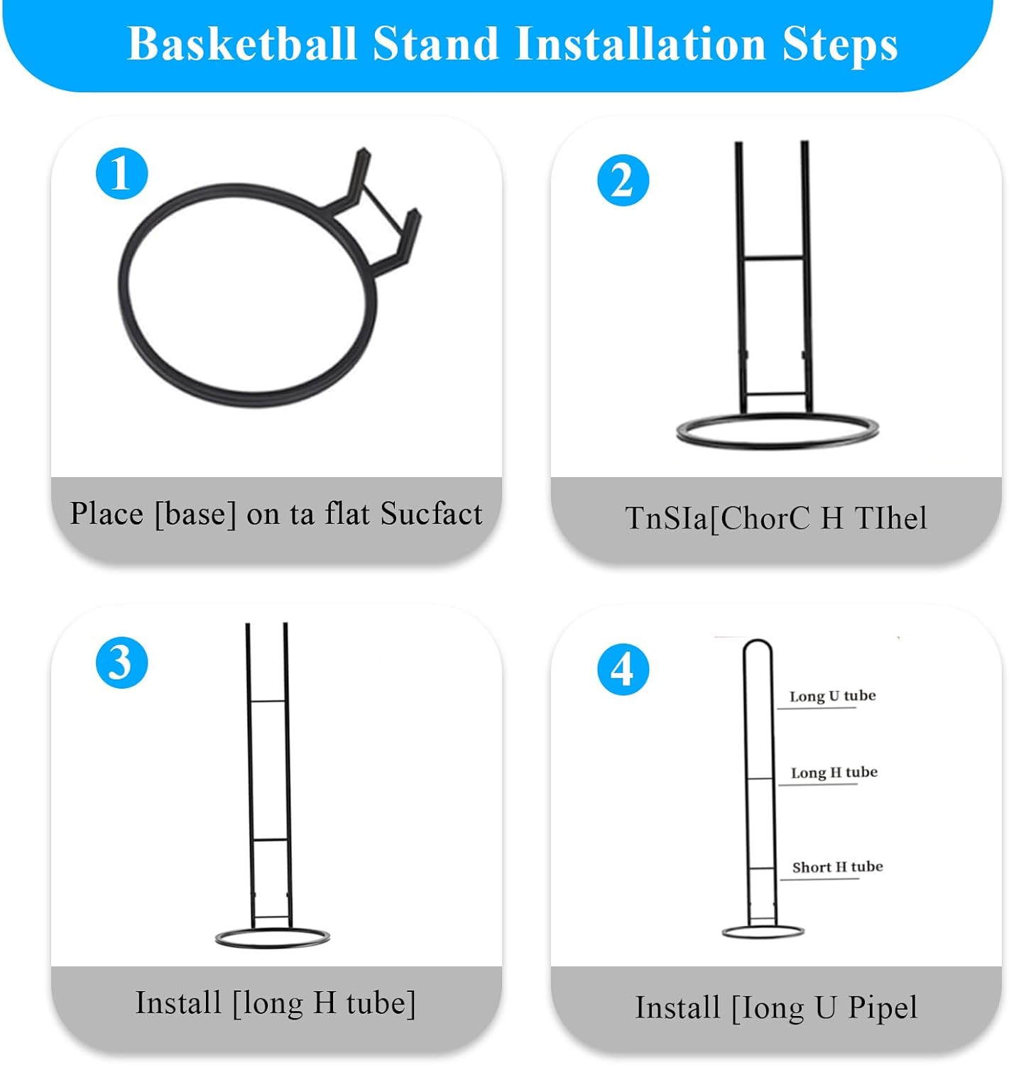 Skiennix 4-Tier Ball Storage Rack - Heavy-Duty Carbon Steel Holder for Basketball & Football | Multi-Purpose Vertical Design