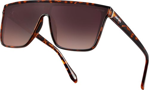 Jefoo Polarized Square Sunglasses for Women Men Oversized Fashion Siamese Lens Style Flat Top Shield Shades UV Protection
