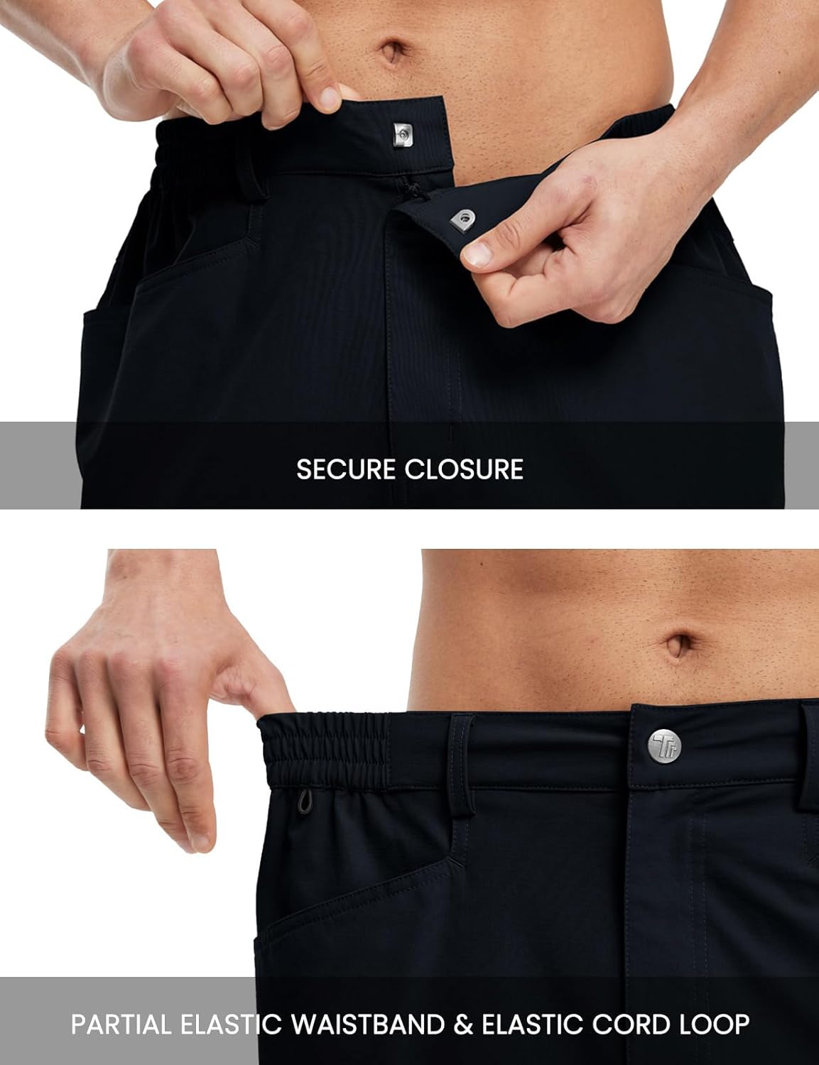 TBMPOY Men's Golf Shorts - Lightweight Quick-Dry Cargo Shorts for Outdoor Travel | 9" with 4 Pockets