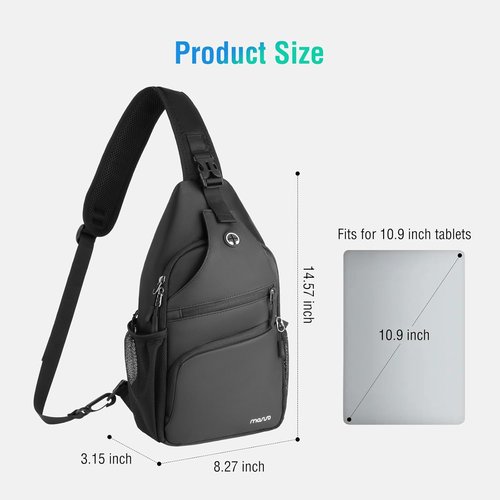 MOSISO Crossbody Sling Bag - Versatile Travel Backpack for Men | Compact Over Shoulder Chest Bag in Black