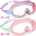 Keary Kids Swim Goggles - 2 Pack with UV Protection & Anti-Fog for Ages 3-15 | Perfect for Boys & Girls