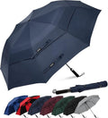 G4Free 62-Inch Portable Golf Umbrella - Large Windproof & Waterproof Double Canopy | Dark Blue