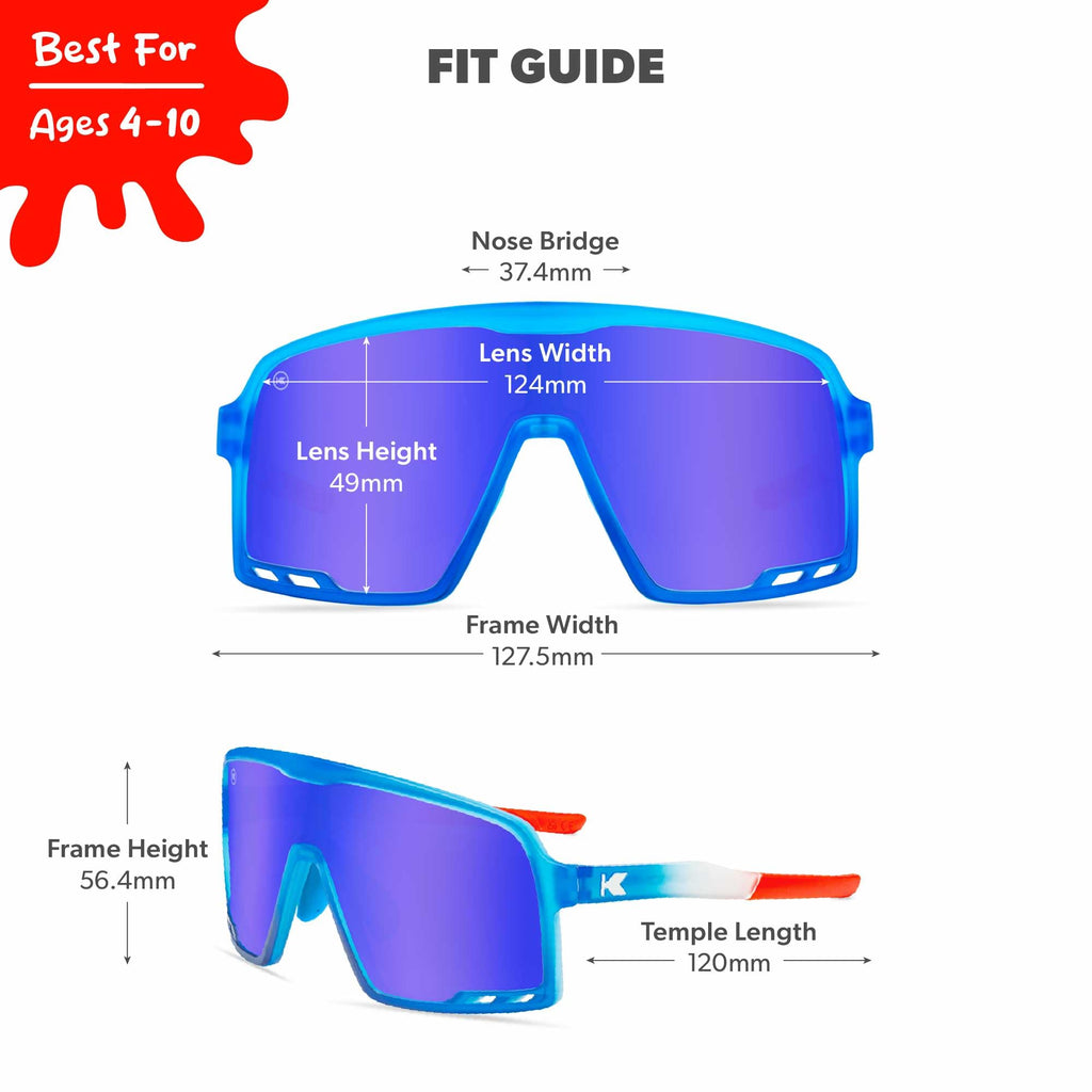 Knockaround Kids Campeones Sport Sunglasses for Kids - Shield Sunglasses - UV400 Protection - Baseball