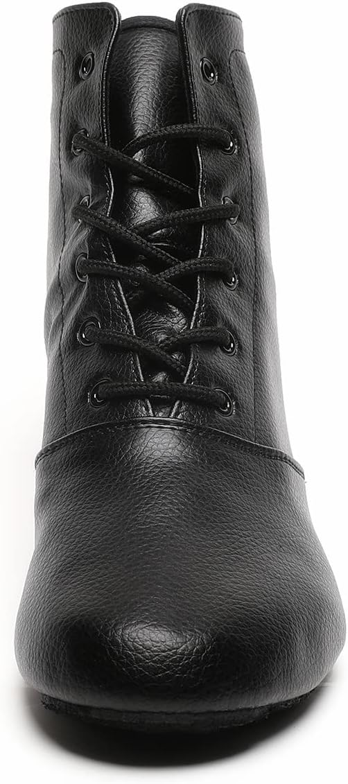 Skiennix Lace-Up Black Jazz Dance Boots - Stylish & Comfortable for Women & Girls