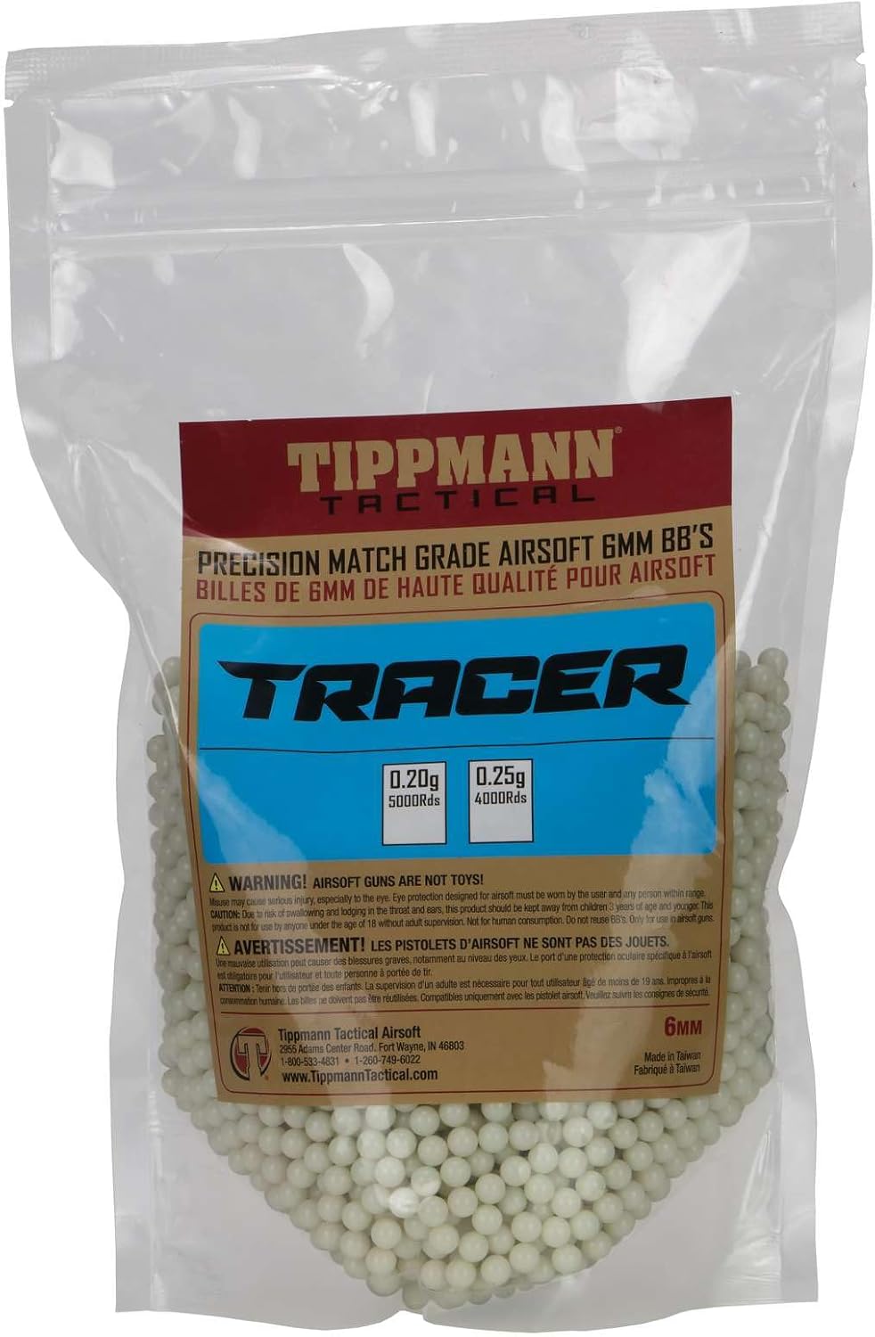 Tippmann Competition Precision Match Grade 6mm Airsoft BBs - White .30g | 3330 Count