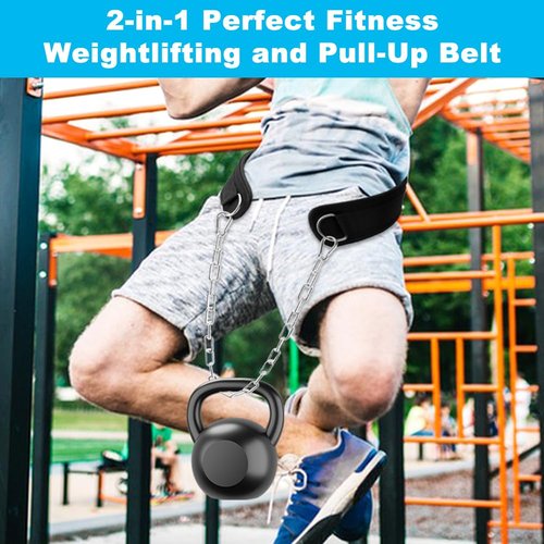 Dip Belt With Heavy-Duty Chain,Weightlifting Belt or Pull-Ups, Powerlifting, Squats, and Bodybuilding,550lbs - 650lbs Weight Capacity