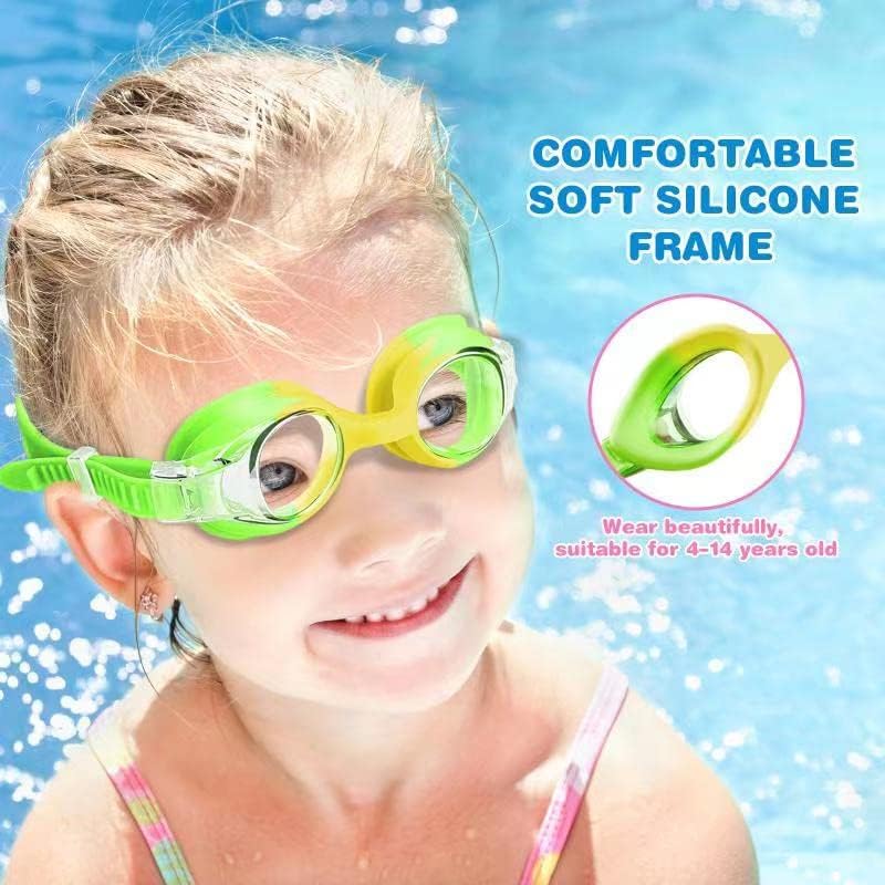 Skiennix Kids Swim Goggles - Anti-Fog UV Protection for Ages 4-14 | Waterproof with Nose Clips & Earplugs