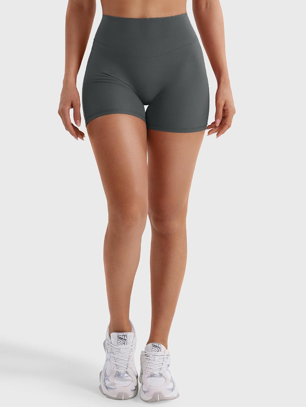 YEOREO High Waist Yoga Biker Shorts - 4.5" Scrunch Design with Tummy Control for Women