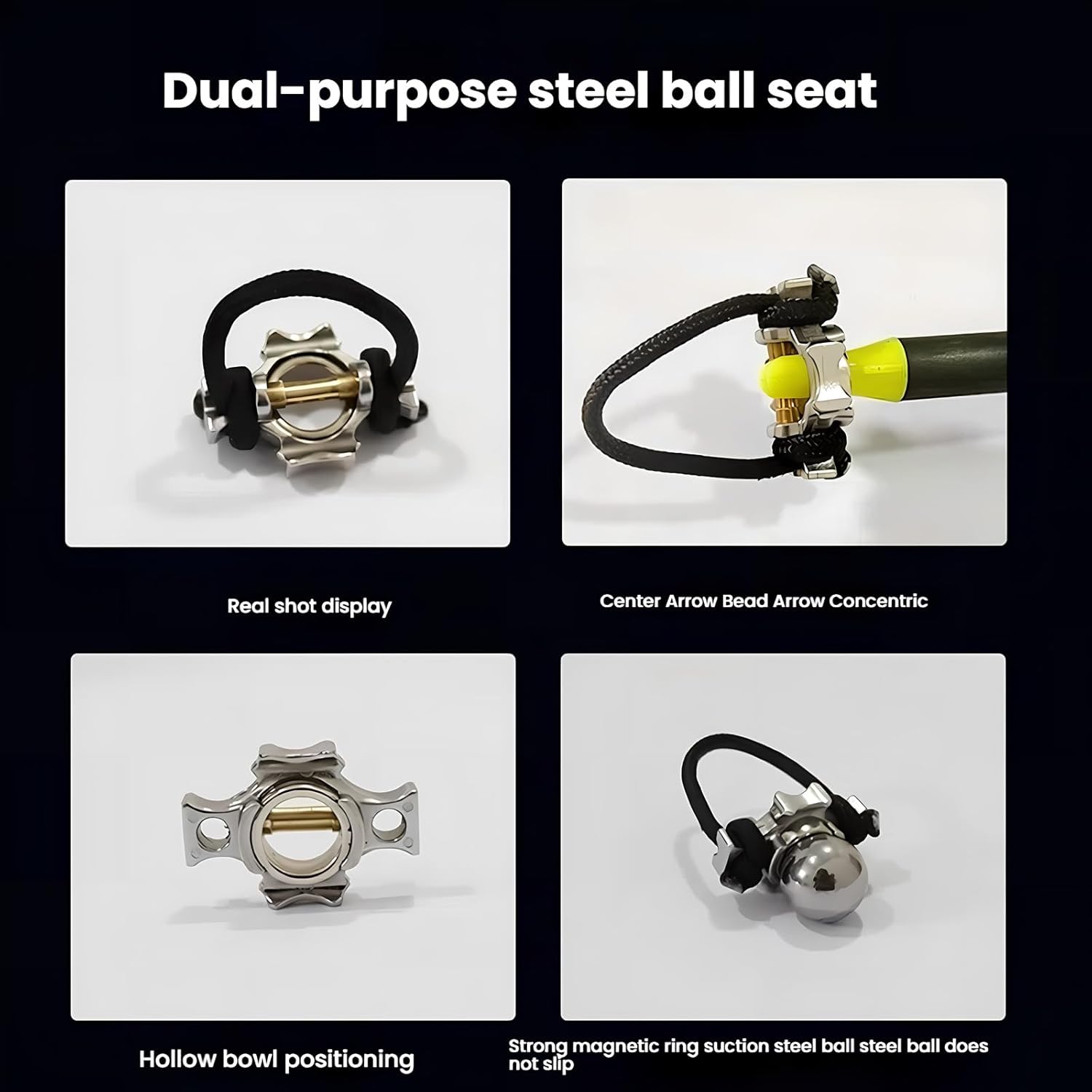 Skiennix Steel Ball Archery D Loop - Dual Purpose Compound Bow Accessory for Precision Shooting