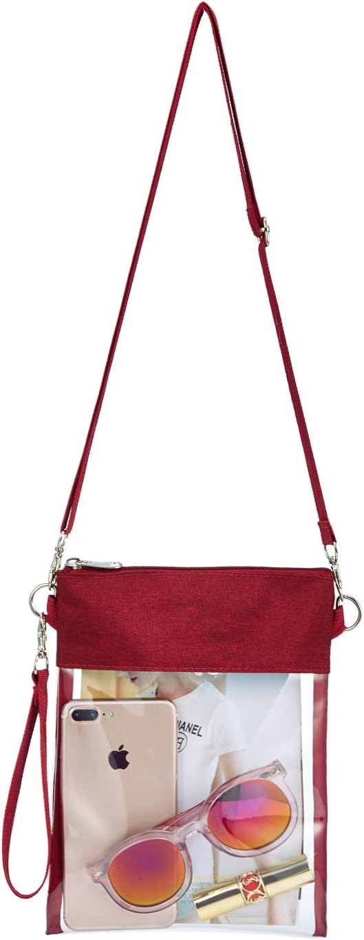 Skiennix Clear Crossbody Bag - Stadium Approved Transparent Tote Purse for Work & Events