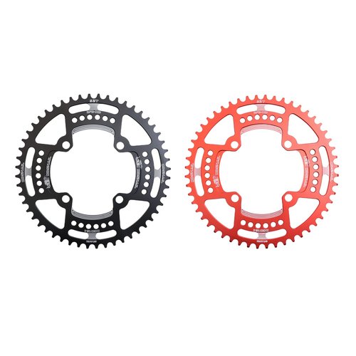 DJC Bike Chainring 104BCD Round 30t 32t 34t 36t 38t 40t 42t 44t 46t 48t 50t 52t Tooth Narrow Wide 7/8/9/10/11/12 Speed Ultralight MTB Mountain Bike 104 BCD Chainwheel,01# Round Black,42T